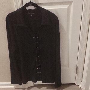 INC International Concepts Ribbed Black Turtleneck